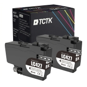 TCTK atramentové kazety LC-427XL 2 ks čierna kompatibilné s Brother HL-J 6010 DW, MFC-J 5955 DW MFC-J 6950 6955 DW 6957 DW 6957 DWT 6959 DW, nahrádza LC427XLBK
