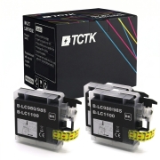 TCTK atramentové cartridge LC-1100 balenie 2 ks čierna kompatibilné s Brother DCP-145 C DCP-J 125 MFC-250 C MFC-J 220, nahrádza LC1100BK