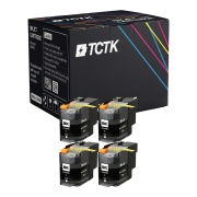 TCTK Atramentové náplne LC22U sada 4 ks čierna kompatibilný s Brother DCP-J 785 DW, MFC-J 985 DW