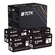 TCTK Atramentové náplne 932XL sada 4 ks čierna kompatibilný s HP OfficeJet 6100 6600 6700, OfficeJet 6700 Premium, OfficeJet 7110, OfficeJet 7110 wide format, OfficeJet 7110 XI, nahrádza CN053AE