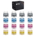TCTK atrament 135ml GI-490C GI-490M GI-490Y 4 balenie CMYK kompatibilný s Canon PIXMA G1400 G1410 G1411 G2400 G2410 G2411 G3400 G3410 G3411 G4400 G4410 G4411, nahrádza GI-490C GI-490M GI-490Y