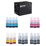 Multipack (12) Atramenty CMYK (Azúrová/Purpurová/Žltá/Čierna) Kompatibilné s Epson EcoTank - Nahrádza 70ml E-101BK