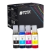 TCTK Atrament 104 Sada 4 ks CMYK kompatibilné s Epson EcoTank ET-14100 ET-1810 ET-2400 ET-2710 ET-2720 ET-2810 ET-2811 ET-2820 ET-2850 ET-3750 ET-3850 ET-4750 ET-4850, nahrádza C13T00P140