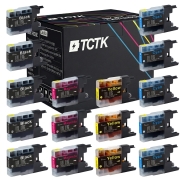 TCTK atramentové kazety LC-12 LC12 16-bal. CMYK kompatibilné s Brother DCP-J525N J540N J725DW J925DW MFC-J280W J425W J6910DW, nahrádza LC12BK