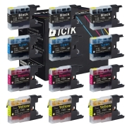TCTK atramentové kazety LC-1280 LC1280XLC LC1280XLM sada 12 ks CMYK kompatibilné s Brother MFC-J5910CDW MFC-J6510DW MFC-J6910DW, nahrádza LC1280XLBK