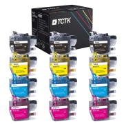 TCTK atramentové kazety LC3211BK LC3213Y LC3213C LC3213M sada 12 ks CMYK kompatibilné s Brother DCP-J572DW DCP-J772DNW DCP-J774DW MFC-J491DW MFC-J890DW nahrádza LC3211BK LC3213Y LC3213C LC3213M