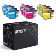 TCTK atramentové kazety LC3211C LC3211M LC3211Y, balenie 12 ks CMY, kompatibilné s Brother DCP-J572DW DCP-J772DW DCP-J774DW MFC-J490 MFC-J491DW MFC-J497DW, nahrádza LC3211C/M/Y