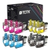TCTK atramentové kazety LC-421XL 12-balenie CMYK kompatibilné s Brother DCP-J 1050 DW DCP-J 1140 DW DCP-J 1800 DW MFC-J 1010 DW, nahrádza LC421XLBK