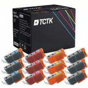 TCTK atramentové kazety PGI-9C PGI-9M PGI-9PBK PGI-9Y 12ks CMYK kompatibilné s Canon PIXMA IX 7000 MX 7600 Pro 9500 Pro 9500 Mark II, nahrádza 1035B001