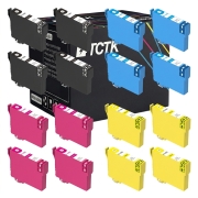 TCTK Atramentové kazety T1281 T1282 T1283 T1284 16 ks CMYK kompatibilné s Epson Stylus Office BX305F BX305FW, Stylus SX125 SX130, nahrádza C13T12814012