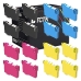 TCTK Atramentové kazety T1281 T1282 T1283 T1284 16 ks CMYK kompatibilné s Epson Stylus Office BX305F BX305FW, Stylus SX125 SX130, nahrádza C13T12814012
