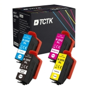 TCTK Atramentové kazety 202XL 4 balenie CMYK kompatibilné s Epson Expression Premium XP-6000 XP-6001 XP-6005 XP-6100 XP-6105, nahrádza C13T02H24010