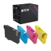 TCTK tonery 27 27XL 4 balenie CMYK kompatibilné s Epson WorkForce WF-3600 WF-3620 DWF WF-3640 DTWF WF-7110 DTW, nahrádza C13T27014012