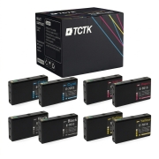 TCTK atramentové kazety T7011 T7012 T7013 T7014 8 ks CMYK kompatibilné s Epson WorkForce Pro WP-4000 WP-4015DN WP-4095DN WP-4500 WP-4515DN WP-4525DNF WP-4595DNF, nahrádza C13T70114010