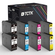 TCTK atramentové kazety T9071 T9072 T9073 T9074 8-bal. CMYK kompatibilné s Epson WorkForce Pro WF-6000 WF-6090 WF-6590, nahrádza C13T907140