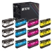 TCTK toner 711 12-dielna sada CMYK kompatibilná s HP DesignJet T120 T125 T130 T520 T525 T530, nahrádza CZ133A