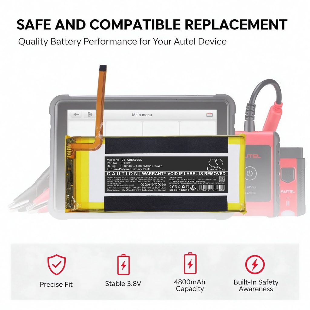Batérie kompatibilné s Autel MaxiBAS BT609 Scanner CS-AUK609SL