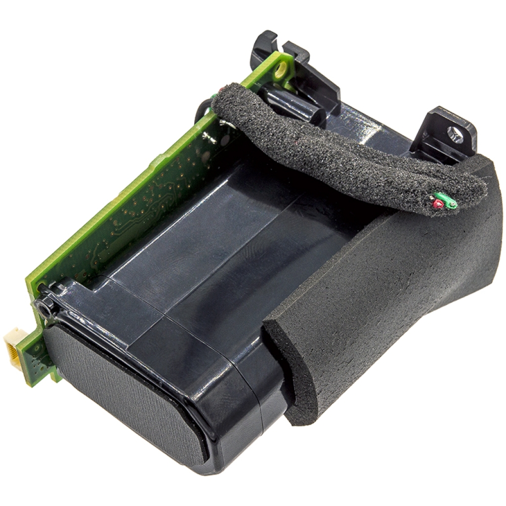 batériový pack v držiaku s PCB a penová výplň, pohľad zhora
