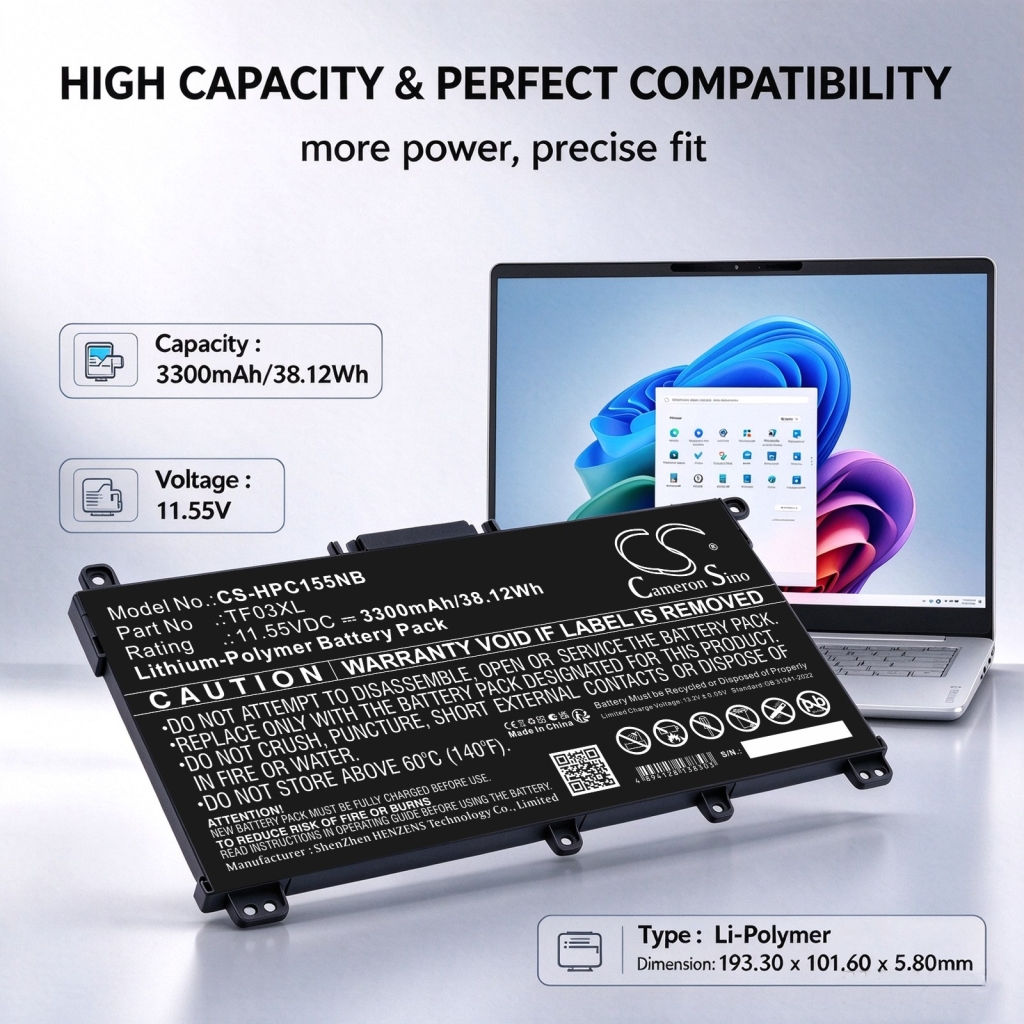 Batérie kompatibilné s HP Pavilion 14-BF 14-BF000NO 14-BF001TX CS-HPC155NB
