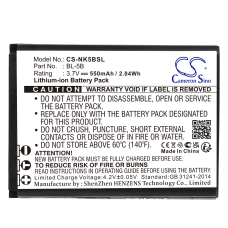 Alcatel Nokia Vodafone Batéria GPS, navigátora BLU ... CS-NK5BSL