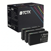 TCTK Atramentové náplne T7011 sada 4 ks čierna kompatibilný s Epson WorkForce Pro WP-4000 WP-4015DN WP-4095DN WP-4500 WP-4515DN WP-4525DNF WP-4595DNF, nahrádza C13T70114010
