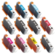 TCTK Atramentové náplne PFI-300CO PFI-300C PFI-300GY PFI-300MBK PFI-300M PFI-300PBK PFI-300PC PFI-300PM PFI-300R PFI-300Y sada 10 ks viacfarebná kompatibilný s Canon imagePROGRAF PRO-300