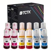 TCTK Atramentové náplne E-101C E-101M E-101Y sada 6 ks CMY (po 2 ks) kompatibilný s Epson EcoTank L14150 L4150 L4160 L4260 L4266 L6160 L6170 L6176 L6190 L6260 L6270 L6276 L6290