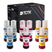 TCTK Atramentové náplne E-101C E-101M E-101Y sada 9 ks CMY (po 3 ks) kompatibilný s Epson EcoTank L14150 L4150 L4160 L4260 L4266 L6160 L6170 L6176 L6190 L6260 L6270 L6276 L6290