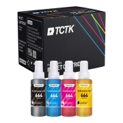 TCTK Atrament T6641 T6642 T6643 T6644 Sada 4 ks CMYK kompatibilné s Epson EcoTank ET-14000 ET-2500 ET-2650 L355 L382 L555, nahradzuje C13T66414A C13T664140