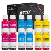 TCTK Atramentové náplne 100ml GT52C GT52M GT52Y sada 12 ks CMY (po 4 ks) kompatibilný s HP DeskJet GT 5810 5820 5822, Ink Tank 115 118 310 311 315 318 319 410 411 412 415 416 418 419, Smart Tank 500