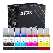 TCTK Atrament 102 Sada 8 ks 2xCMYK kompatibilný s Epson EcoTank ET-15000 ET-2750 ET-2800 ET-2850 ET-3750 ET-3850 ET-4750 ET-4850 WorkForce ST-2000, nahrádza C13T03R140