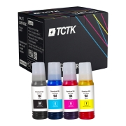 TCTK Atrament 104 Sada 4 ks CMYK kompatibilné s Epson EcoTank ET-14100 ET-1810 ET-2400 ET-2710 ET-2720 ET-2810 ET-2811 ET-2820 ET-2850 ET-3750 ET-3850 ET-4750 ET-4850, nahrádza C13T00P140