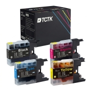 TCTK atramentové kazety LC-12 LC12 4-balenie CMYK kompatibilné s Brother DCP-J 525 N 540 N MFC-J 280 W 425 W, nahrádza LC12BK