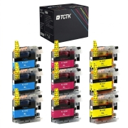 TCTK atramentové kazety LC-125 balenie 9 ks CMY kompatibilné s Brother DCP-J 4110 DW 4110 W, MFC-J 4310 DW 4410 DW 4510 DW 4610 DW, nahrádza LC125XLC