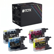 TCTK atramentové kazety LC-1280 LC1280XLC LC1280XLM 4 balenie CMYK kompatibilné s Brother MFC-J5910CDW J6510DW J6710DW J6910DW, nahrádza LC1280XLBK