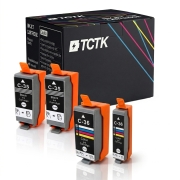 TCTK Atramentové náplne C-35BK C-36C sada 2 ks čierna azúrová kompatibilný s Canon PIXMA iP100 iP100B iP110, PIXMA TR150 with battery