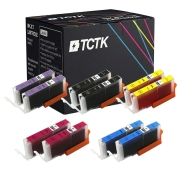 TCTK Atramentové náplne CLI-581XXLPB CLI-581XXLBK CLI-581XXLC CLI-581XXLM CLI-581XXLY sada 10 ks viacfarebná (po 2 ks) kompatibilný s Canon PIXMA TS 6100 6150 6151 6200 6220 6240, nahrádza 1999C001