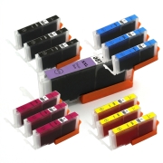 TCTK Atramentové náplne CLI-581XXLPB CLI-581XXLBK CLI-581XXLC CLI-581XXLM CLI-581XXLY sada 15 ks viacfarebná (po 3 ks) kompatibilný s Canon PIXMA TS 6100 6150 6151 6200 6220 6240, nahrádza 1999C001