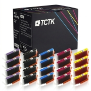 TCTK Atramentové náplne CLI-581XXLPB CLI-581XXLBK CLI-581XXLC CLI-581XXLM CLI-581XXLY sada 20 ks viacfarebná (po 4 ks) kompatibilný s Canon PIXMA TS 6100 6150 6151 6200 6220 6240, nahrádza 1999C001