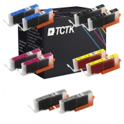 TCTK Atramentové kazety CLI-571XLBK CLI-571XLC CLI-571XLM CLI-571XLY CLI-571XLGY sada 10 ks CMYK kompatibilné s Canon PIXMA MG5700 MG5750 MG6850 MG7750 TS5050 TS6050 TS8050 TS9050, nahrádza 0331C001