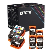 TCTK Atramentové náplne 266 267 sada 6 ks 3x čierna 3x Multi-Color kompatibilný s Epson WorkForce WF-100 W, WorkForce WF-110 W, nahrádza C13T26614010