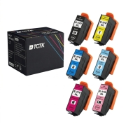 TCTK Atramentové náplne 378XL 378XL 378XL 378XL 378XL 378XL sada 6 ks viacfarebná kompatibilný s Epson Expression Photo HD XP-15000, Expression Photo XP-8000 XP-8005 XP-8500, nahrádza C13T37914010