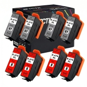 TCTK Atramentové náplne 478XL 478XL sada 8 ks 4x Gray 4x Red kompatibilný s Epson Expression Photo HD XP-15000, nahrádza C13T04F64010