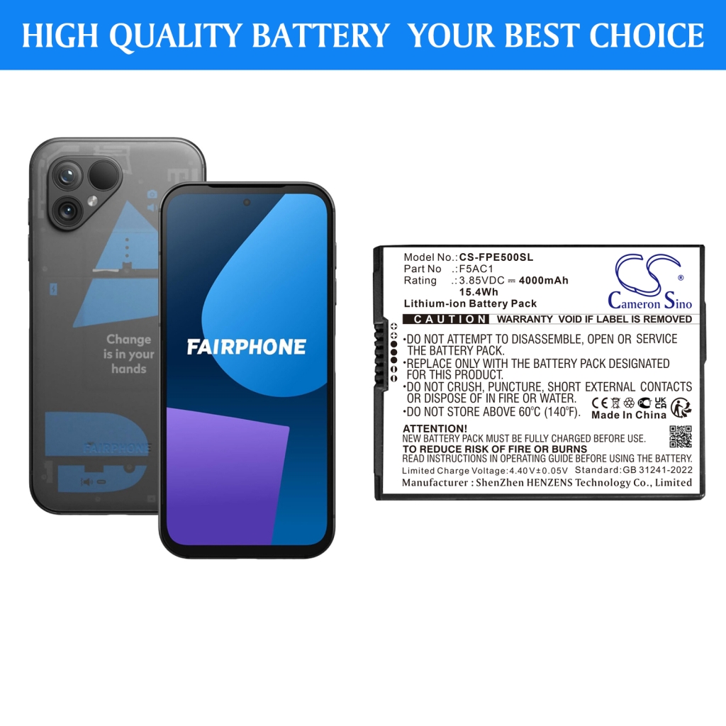 Batérie pre mobilné telefóny Fairphone CS-FPE500SL