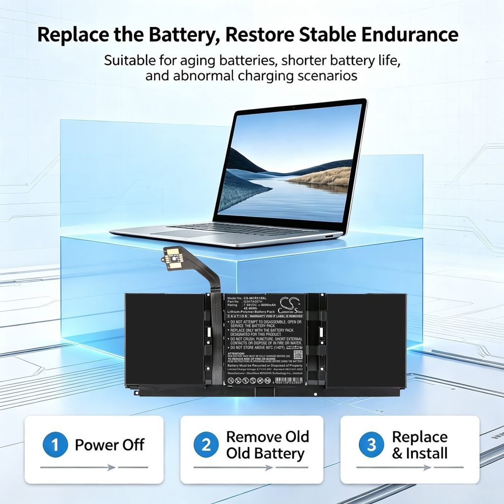 Batérie kompatibilné s Microsoft Surface Laptop 3 15 Laptop 3 15-Inch 1872 Laptop 3 15-Inch 1873 CS-MCR315SL