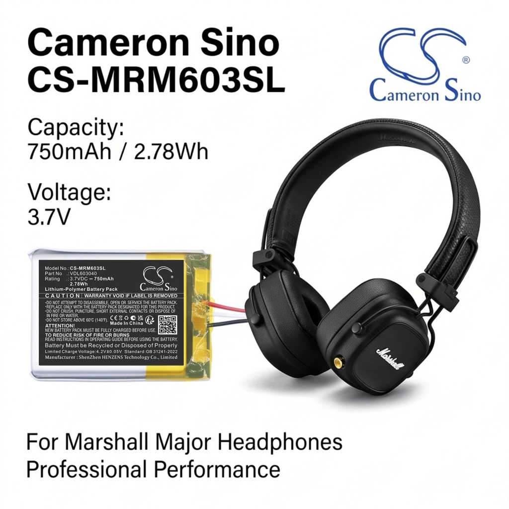 Batérie kompatibilné s Marshall Major iV CS-MRM603SL