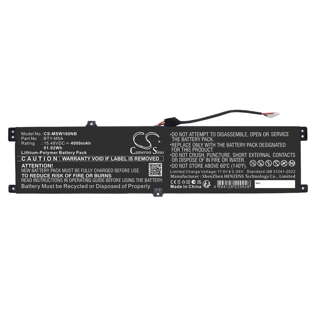 Batéria kompatibilné s MSI CS-MSW160NB