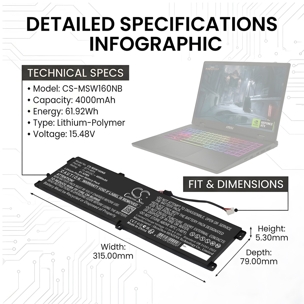 Batéria kompatibilné s MSI CS-MSW160NB