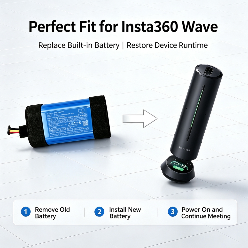 Batérie kompatibilné s Insta360 Wave AI-Powered Speakerphone CS-NTW886SL